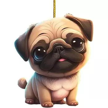 Новая рождественская серия с милой собакой, елочные украшения, автомобильный акриловый кулон style 3