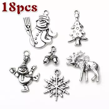 Новая рождественская серия сплав небольшой кулон кулон набор DIY ювелирные изделия аксессуары ручной работы 18 шт/3 комплекта 3 set/18 pcs
