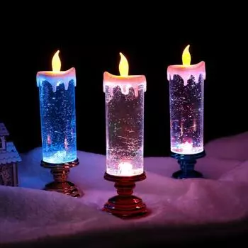 Новая рождественская светодиодная свеча с экологически чистым основанием, цветная лампа, 5 цветов, семейная праздничная настольная свеча без батареи