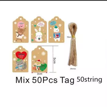 Новая рождественская вешалка Happy Hanger 50 штук смешанной сборки 50 пеньковая веревка mix 50tag50string