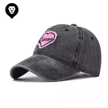 Новая розовая хлопковая бейсболка с вышивкой Love, классическая бейсболка Adjustable