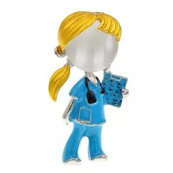 Новая розовая, синяя эмалированная булавка для доктора, милые броши для медсестры для женщин, медицинские украшения, 2 цвета в наличии, хороший подарок