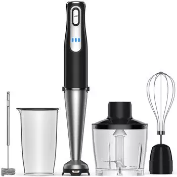 Новая ручная бесступенчатая скорость детского питания HAGOOGI предотвращает появление царапин на банке, раздавливает еду, готовит утварь [выпуск 2024 г./беспроводной блендер] с несколькими насадками