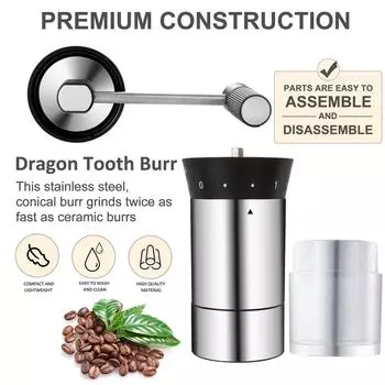 новая ручная кофемолка из нержавеющей стали бытовая небольшая ручная итальянская кофейная утварь кофемолка