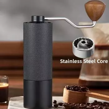 Новая ручная кофемолка, регулируемый размер кофемолки, сердечник из нержавеющей стали, для приготовления кофе вручную и домашнего использования чёрный
