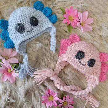 Новая ручная работа вязаная крючком персонализированная модная детская шапка с кисточками и повязкой на голову для парика Child 48-54cm