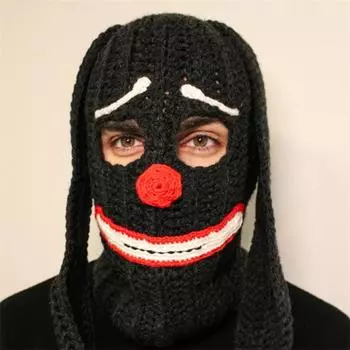 Новая ручная работа вязаные ледяные рожки смешная персонализированная лыжная маска взрослая шапка Adult 57-59cm