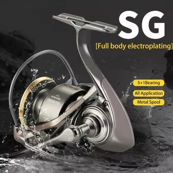 Новая рыболовная катушка DEUKIO 12 кг, фрикцион 5,2:1 высокоскоростная супер гладкая катушка для морской рыбалки серии 2000-7000 полностью металлическая шпуля с ЧПУ 2000 Series