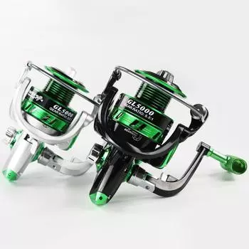 Новая рыболовная катушка для спиннинга 12BB 5.5:1 цельнометаллическая катушка Baitcaster рыболовная катушка для спиннинга серебристая и черная серия 1000-7000 12&1000 Series серебряный