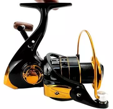 Новая рыболовная катушка No Gap 5.2:1 высокоскоростная супер гладкая спиннинговая катушка дальнего заброса для фидерной ловли карпа троллингом 2-12 кг 1000-7000 катушка 1000 Series чёрный