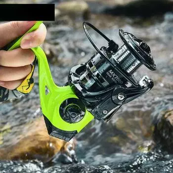 Новая рыболовная катушка с подшипниками 13+1 No-Life для соленой и зимней рыбалки, дальний заброс, металлическая шпуля 5.2:1 Передаточное отношение металлическая головка спиннинговая рыболовная катушка MX2000 зелёный