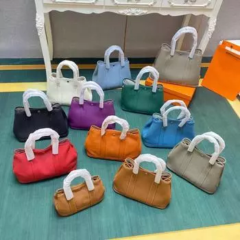 Новая садовая сумка из натуральной кожи TOGO Lychee Pattern, модная сумка-тоут, ручная женская сумка, классическая, большой емкости 25x11x15cm серый