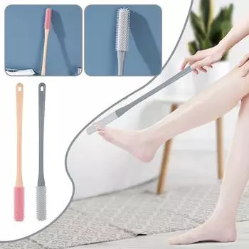 Новая щетка для чистки пальцев ног с длинной ручкой, мягкая, против зуда, массажная щетка для ног I2H5 gray-1pcs