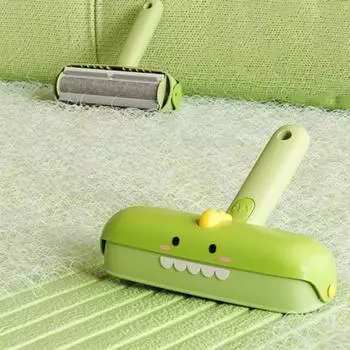 Новая щетка для удаления шерсти у животных с динозаврами, очиститель для шерсти кошек и собак, липкая шерсть домашних животных, постельное белье, чистка, бритье, удаление волос зелёный