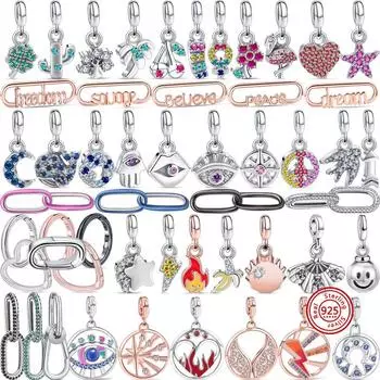 Новая серия Me, два кольца, соединительные звенья, счастливые мини-шармовые бусины, подходят для оригинального браслета Me и ожерелья, женские ювелирные изделия, подарок