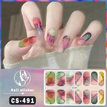 Новая серия водонепроницаемых наклеек для ногтей из гель-лака без запекания, полная наклейка, однотонная, с эффектом перелива, бумага для ногтей, пластырь для ногтей