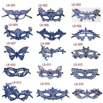 Новая сексуальная маска для глаз с синим бронзирующим кружевом, сексуальная маска для глаз, маскарадная вечеринка, маска для вечеринки, праздничные принадлежности LS-001