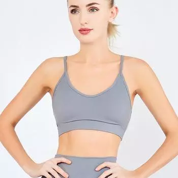Новая сексуальная повязка из двойной парчи, спортивное нижнее белье для фитнеса и красоты, амортизирующее спортивное нижнее белье S серый