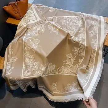 Новая шаль из имитации кашемира, женский платок, теплая зимняя шаль, осенний дизайн, принт, женский фуляр, пляжные столы, роскошный шарф 132 134cm