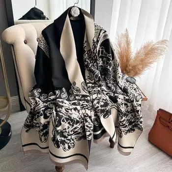 Новая шаль теплый зимний шарф женский принт башня пейсли кашемир пашмина толстый шарф голова шея платок роскошное одеяло эшарп