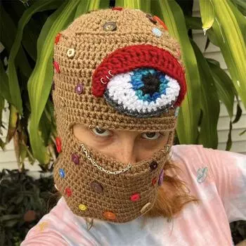 Новая шапка-бигуди ручной работы, связанная крючком, забавная взрослая шапка для арендаторов с вьющимися волосами Adult 57-59cm