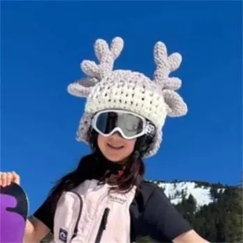 Новая шапка-бини из пряжи Scrappy Yarn с разноцветными кошачьими ушками, связанная вручную Children 50-54vm