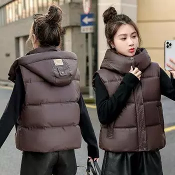 Новая шапка для общения родителей и детей, интернет-знаменитость, свободный жилет из хлопка, короткий жилет, имитация овчины, жилет 110 чёрный