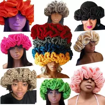 Новая шапка для взрослых, полностью связанная вручную, весенняя фотоартефактная полосатая шапка рыбака, шапка-тазик Adult 56-59cm