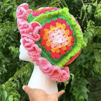 Новая шапка-медуза ручной работы с цветными блоками, модная и персонализированная шапка для взрослых Adult 57-59cm