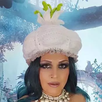 Новая шапка-пуловер с медвежьими ушками, связанная вручную, модная шапка для взрослых Adult 57-59cm