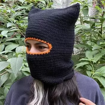 Новая шапка ручной работы с кошачьими ушками в полоску разных цветов со стильными линиями и индивидуальностью для взрослых Adult 57-59cm