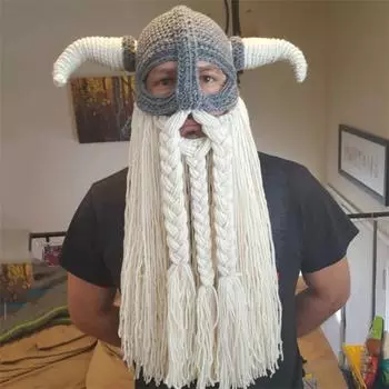 Новая шапка с кошачьими ушками, связанная вручную, с рогом дьявола, забавная женская шерстяная теплая вязаная шапка на осень и зиму adult 57-59cm