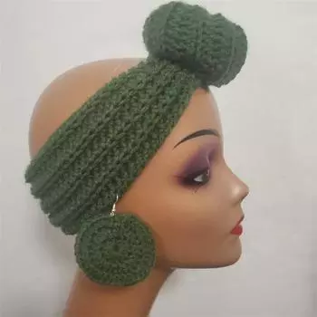 Новая шапка с ушками кролика, связанная вручную, унисекс, забавная фотосъемка, популярная шапка с изображением маленьких животных Adult 57-59cm [without earrings]