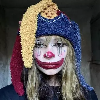 Новая шапка с ушками в полоску, связанная крючком вручную, модная и универсальная шапка для взрослых Adult 57-59cm