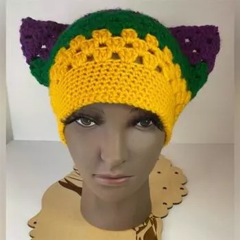 Новая шапка с заячьими ушками, связанная вручную, персонализированная модная шапка для взрослых с заячьими ушками adult 57-59cm