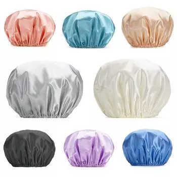 Новая шапочка для душа для дома, двухслойная водонепроницаемая шапочка для душа, однотонная, многоразовая шапочка для душа из ЭВА для женщин
