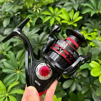 Новая шарикоподшипниковая катушка с максимальным сопротивлением 18 кг, прочный металлический корпус для пресноводной и соленой рыбалки, беззазорные спиннинговые катушки 1000 Series чёрный