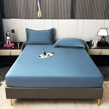 Новая шелковая простыня, охлаждающая простыня, противоскользящая, трехкомпонентная, из ледяного шелка, защита матраса, покрывало от пыли 90x200cm