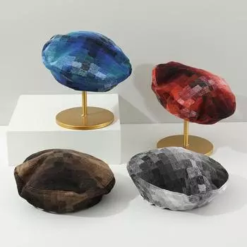 Новая шерстяная детская шапка осень-зима детская шапка для девочек клетчатая регулируемая детская шапка берет для девочек аксессуары 2-7 лет красный