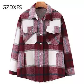 Новая шерстяная клетчатая рубашка на пуговицах спереди с длинными рукавами S хаки