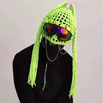 Новая шерстяная шапка ручной вязки с мелким цветком, свежая и универсальная, модная женская шапка рыбака Adult 57-59cm [without ski goggles]