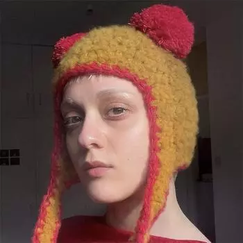 Новая шерстяная шапка ручной вязки с мелким цветком, свежая и универсальная, модная женская шапка рыбака adult 57-59cm