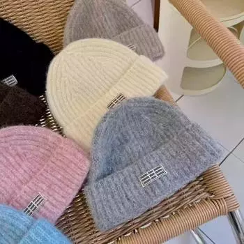 Новая шерстяная шапка женская осенне-зимняя теплая холодная шапка удлиненная толстая вязаная шапка модная защита ушей большая окружность головы показывает маленькое лицо Elastic (56-58cm) розовый