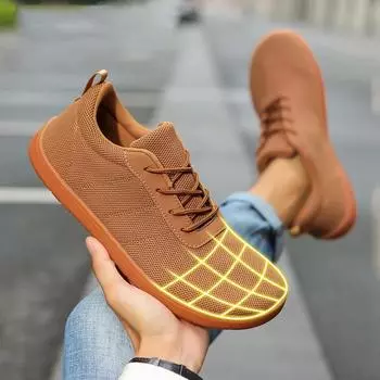 Новая широкая обувь унисекс, мужские туфли с дышащей сеткой, босиком, с широким носком, фирменные туфли на плоской подошве, мягкая подошва с нулевым падением, кроссовки с широким носком, большой размер 37