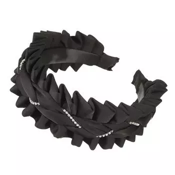 Новая широкая плиссированная повязка на голову со стразами для женщин, повязки для волос, обруч для волос, повязки на голову, аксессуары для волос для девочек, элегантное шикарное украшение для волос