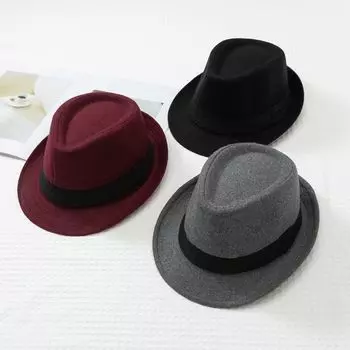 Новая шляпа-цилиндр Ji British Men s Top Hat Felt Hat для мужчин среднего и пожилого возраста Jazz Hat Casual Hat M56-58cm серый