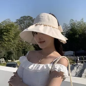 Новая шляпа для активного отдыха на весну и лето, женская универсальная шляпа-ведро для путешествий, затеняющая солнцезащитная дышащая шляпа от солнца, большая окружность головы M56-58cm чёрный