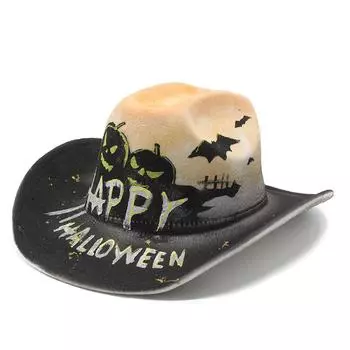 Новая шляпа для Хэллоуина, рождественского цилиндра, расписанная вручную, красочная ковбойская шляпа с рисунком в виде черепа M56-58cm