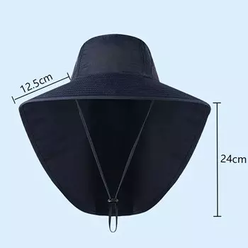 Новая шляпа для рыбалки с широкими полями и защитой UPF 50+, с защитой шеи, темно-серая