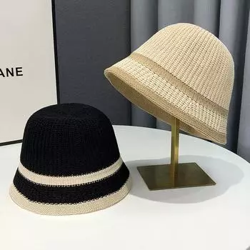Новая шляпа для женщин, новая весенне-летняя тонкая дышащая простая шляпа рыбака, пляжная маска, солнцезащитный кепка для бассейна 56-58CM бежевый